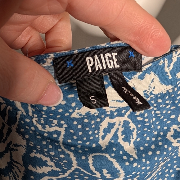 PAIGE Blue and White Floral Midi Dress - Picture 4 of 8